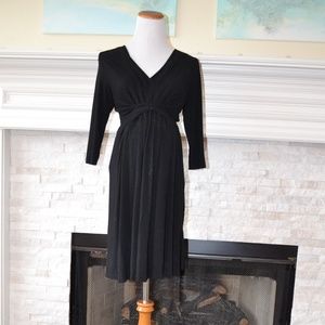 Black Front Knot Maternity Dress